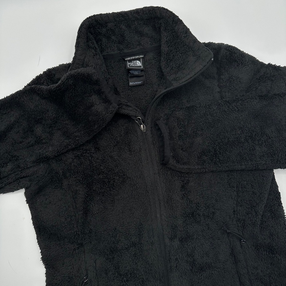 The North Face Osito Black Full Zip Fleece Jacket Womens Small Raschel High Pile
